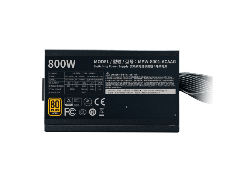 Cooler Master G800 80 Plus Gold Non Modular ATX 3 0 Power Supply