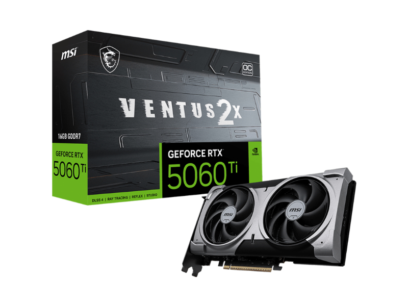 MSI GeForce RTX 5060 Ti Ventus 2X OC Plus 16GB GDDR7 Nvidia Graphics Card