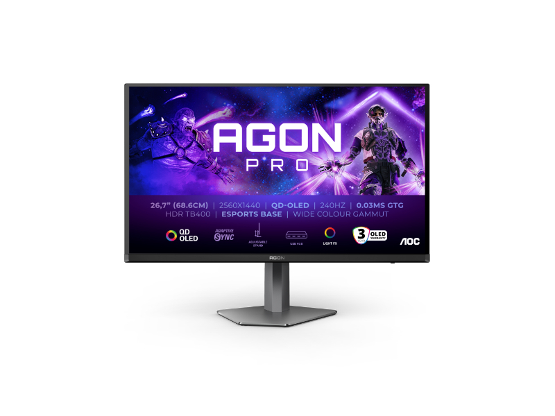 AOC AG276QZD2 AGON 27'' QHD (2560 x 1440) 240Hz 0.3ms G-Sync HDR 400 Gaming Monitor
