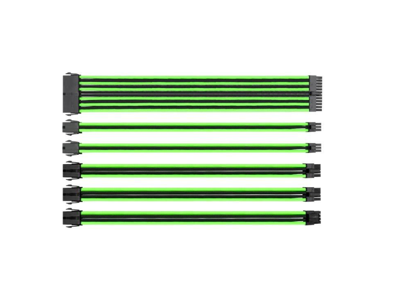 Thermaltake TtMod Green & Black Custom Sleeved Premium PSU Cables