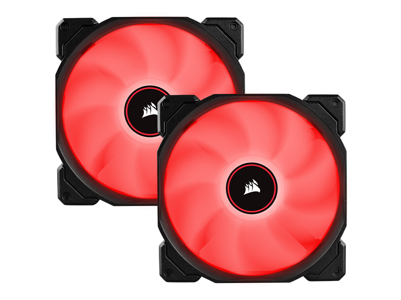 Corsair AF140 LED (2018) Red 2 x 140mm 1150RPM Fan Pack