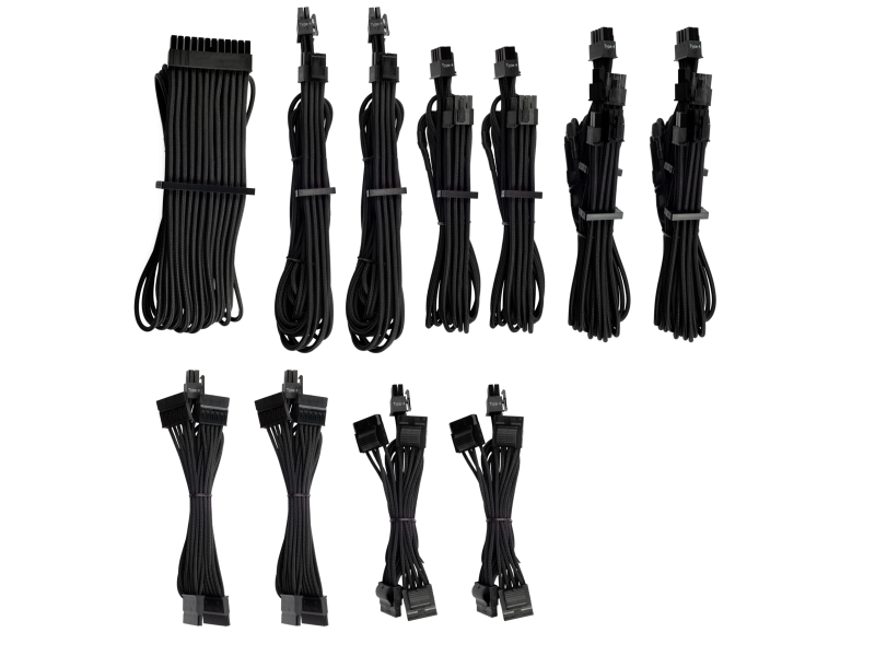 Corsair Premium Individually Sleeved PSU Cables Pro Kit Type 4 Gen 4 – Black