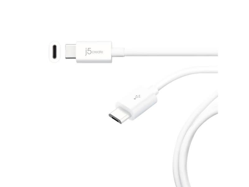 J5 Create USB 2.0 Type-C to Micro-B Cable 1m