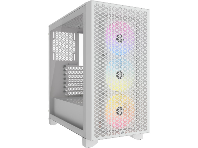 Corsair iCUE 3000D RGB Airflow Tempered Glass White Mid Tower Desktop PC Case