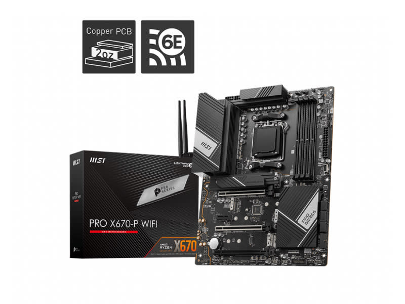 MSI Pro X670-P Wi-Fi AMD AM5 Socket ATX Desktop Motherboard