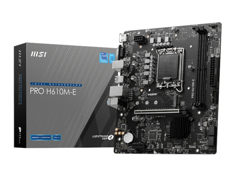 MSI Pro H610M-E DDR5 Micro-ATX Intel Motherboard