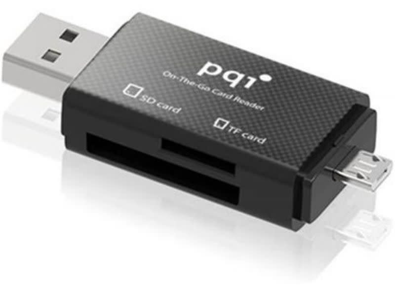 PQi Connect 208 Black Flash Drive Type OTG reader for SDHC/SDXC+ microSDHC/SDXC