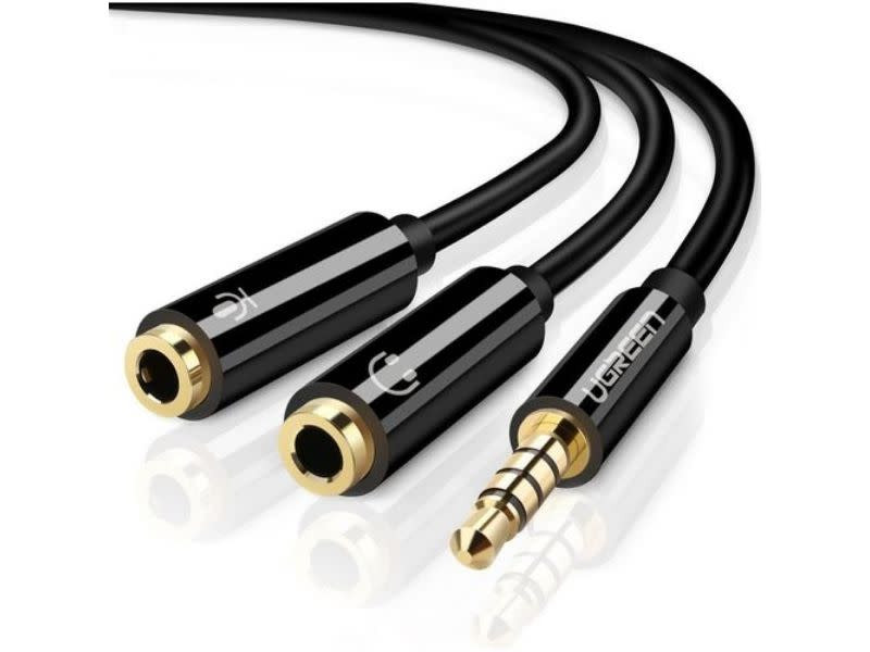 UGreen 3.5mm Male to Mic+Audio Female Adapter-Black