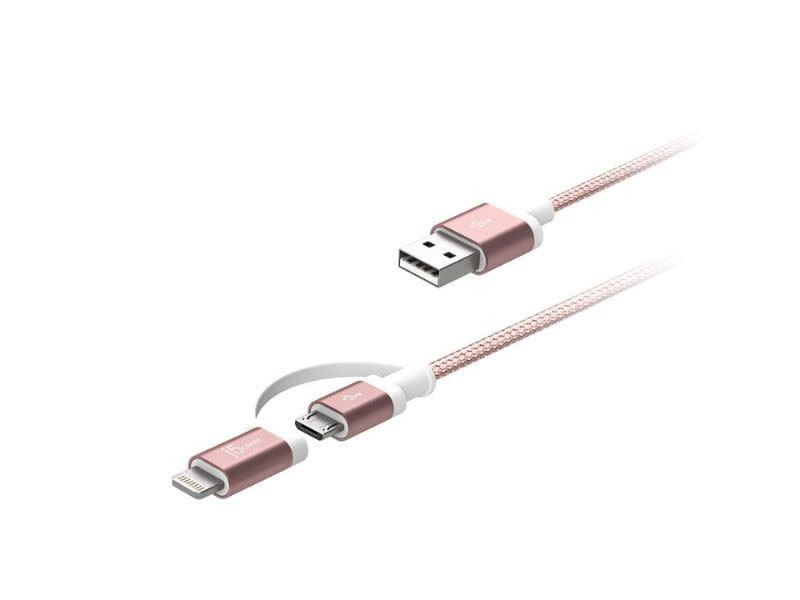 J5create JML11 2-in-1 Charging Sync Cable Rose Gold