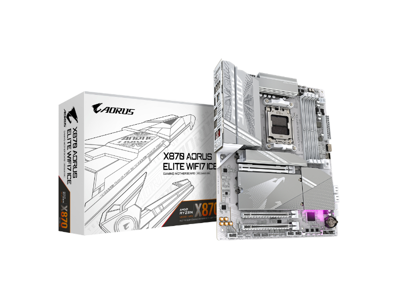 Gigabyte X870 Aorus Elite WiFi7 Ice DDR5 ATX AMD Motherboard