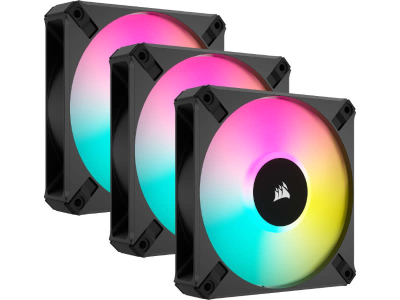 Corsair iCue AF120 RGB Elite PWM Black Case Fans Triple Pack with Lighting Node Core