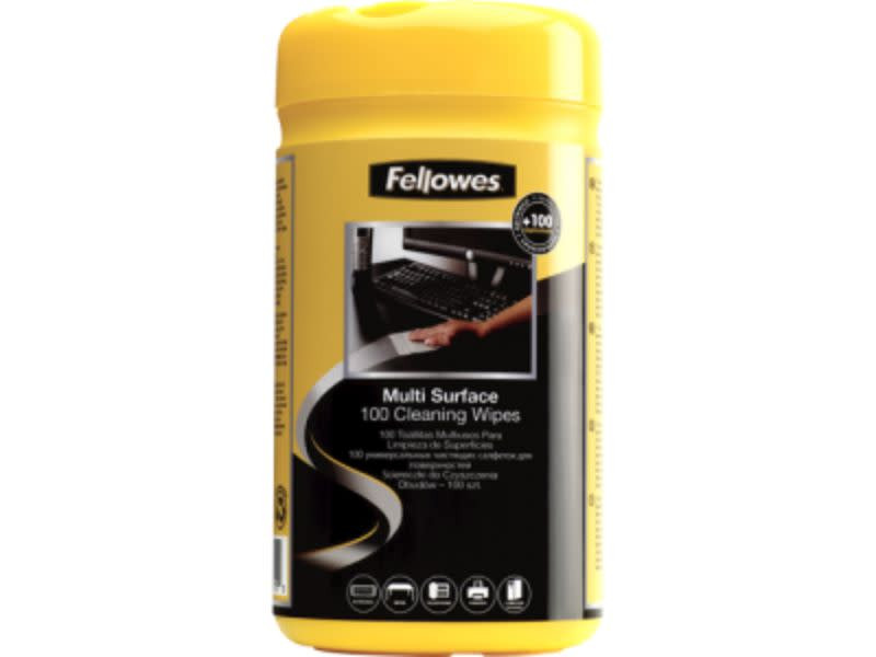 Fellowes 100 Surface Cleaning Wipes (Tub)