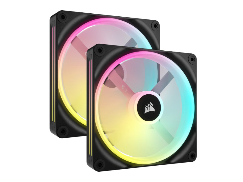 Corsair iCUE LINK QX140 RGB 140mm Black PC Fans Twin Pack Starter Kit with iCUE LINK System Hub