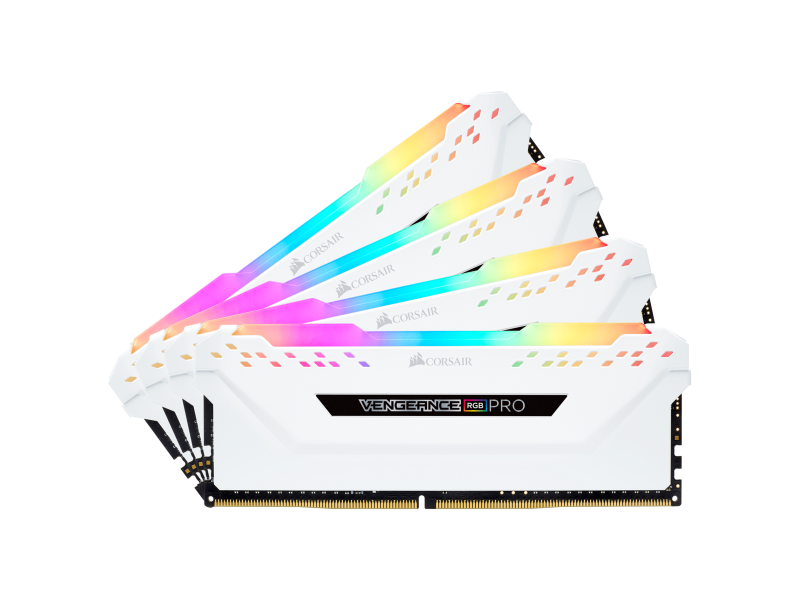 Corsair Vengeance RGB Pro LED 32GB (4 x 8GB) Kit DDR4-2666 CL16 White Desktop Memory