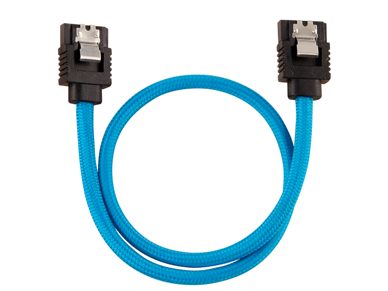 Corsair Premium Sleeved SATA 6Gbps 30cm Cable — Blue