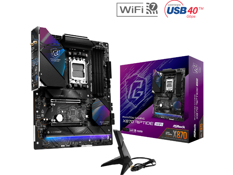 Asrock Phantom Gaming X870 Riptide AMD AM5 Socket Wi-Fi ATX Motherboard