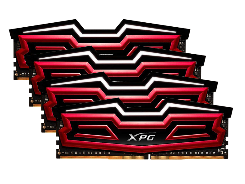 Adata XPG Dazzle 64GB (4 x 16GB) DDR4-2666MHz Red LED Black & Red Desktop Gaming Memory