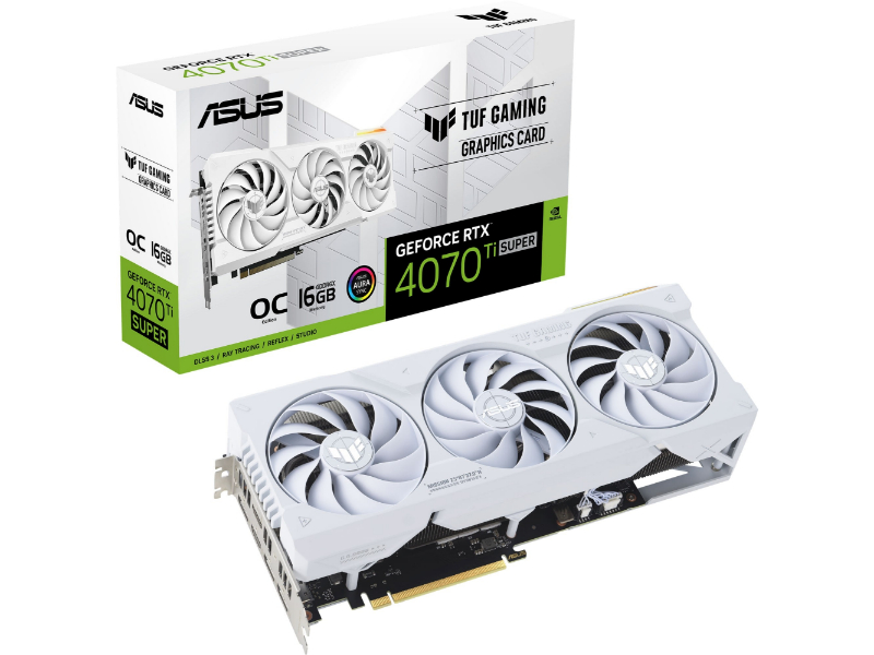 Asus GeForce RTX 4070 Ti Super TUF OC 16GB GDDR6X White Edition Nvidia Graphics Card