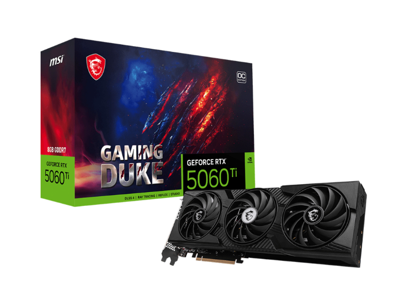 MSI GeForce RTX 5060 Ti Gaming Duke 3X OC 8GB GDDR7 Nvidia Graphics Card
