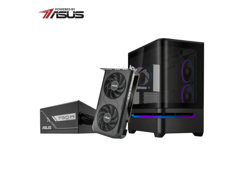 Asus UWM 1 Gaming Chassis/Graphics Card/Power Supply Combo (AP202 ARGB | RTX 5050 | PRIME 750W)
