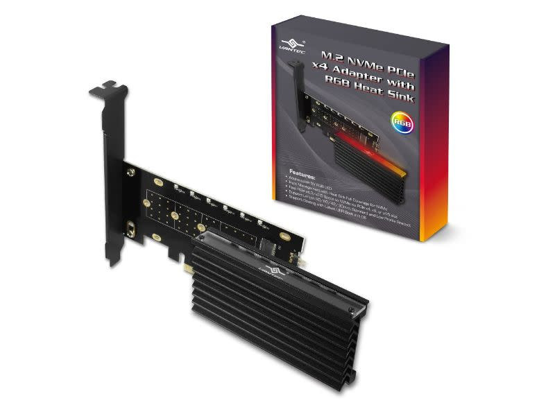 Vantec M.2 NVMe PCIe X4 SSD Adapter With ARGB Heat Sink