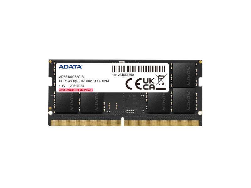 Adata Premier 32GB (1 x 32GB) DDR5-4800MHz CL40 SODIMM Notebook Memory