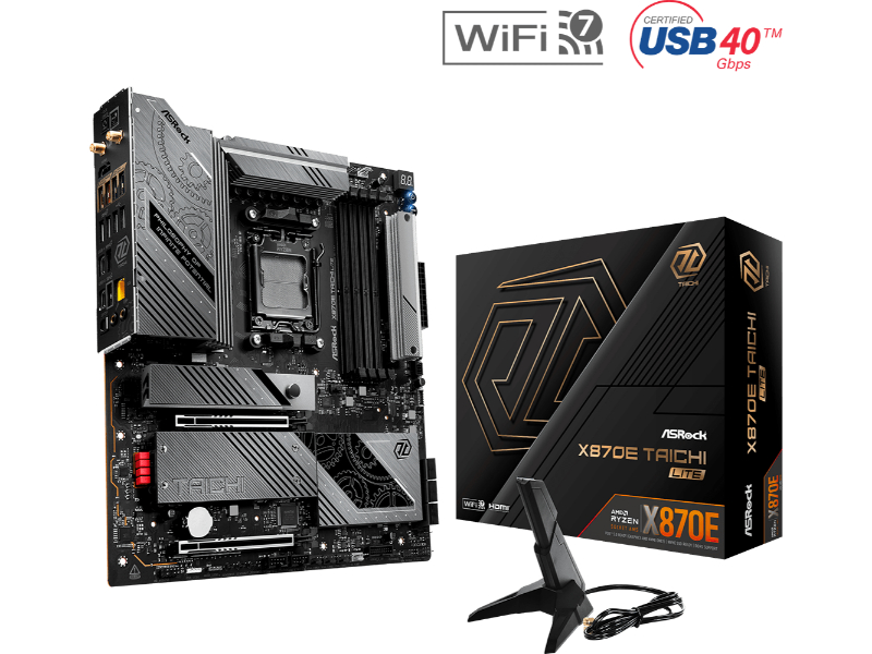 Asrock X870E Taichi Lite AMD AM5 Socket ATX Desktop Motherboard