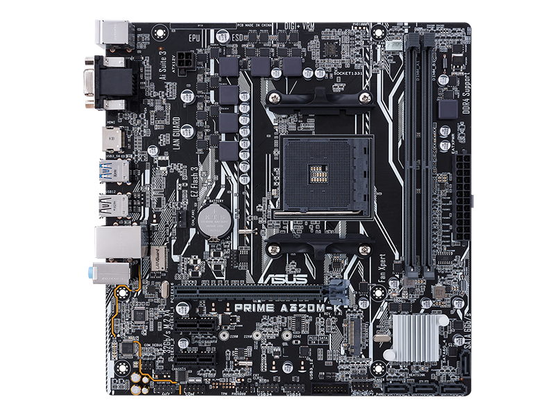 Asus Prime A320M-K AMD AM4 Socket Micro-ATX Desktop Motherboard