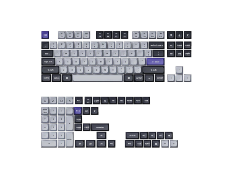 Keychron Double Shot KSA PBT Keycap Set - Dark Grey/White Smoke