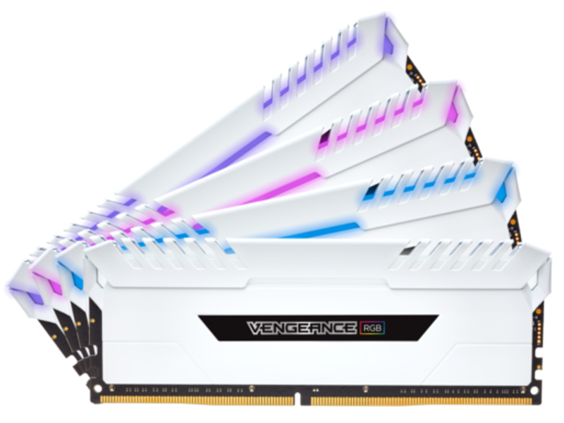 Corsair Vengeance RGB LED 32GB (4x 8GB) Kit DDR4-3000 CL15 White Desktop Memory