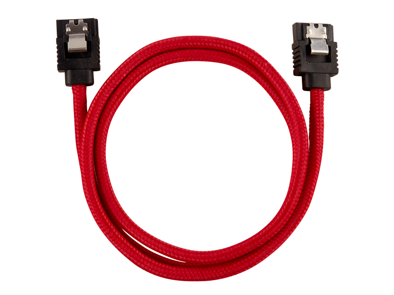 Corsair Premium Sleeved SATA 6Gbps 60cm Cable — Red