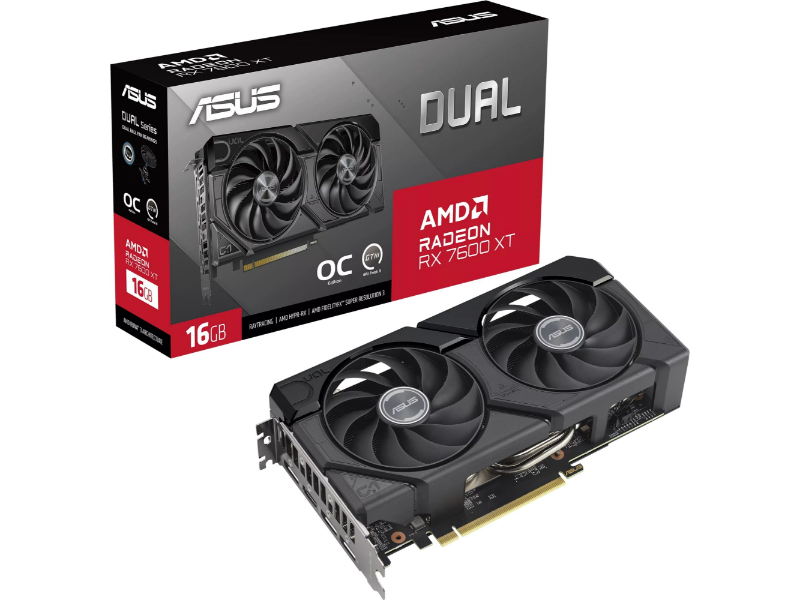 Asus Radeon RX 7600 XT Dual OC 16GB GDDR6 AMD Graphics Card