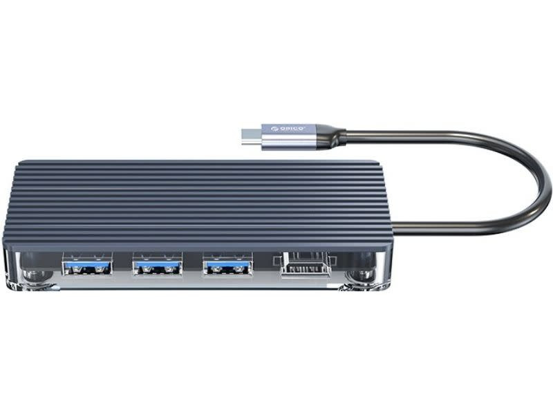Orico 6 Port 3 x USB3.0 1 x HDMI 1 x TF 1 x SD Transparent Hub - Grey