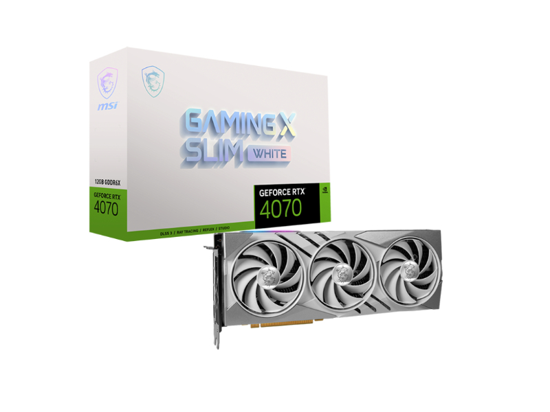 MSI Geforce RTX 4070 Gaming X Slim White 12GB GDDR6X Nvidia Graphics Card