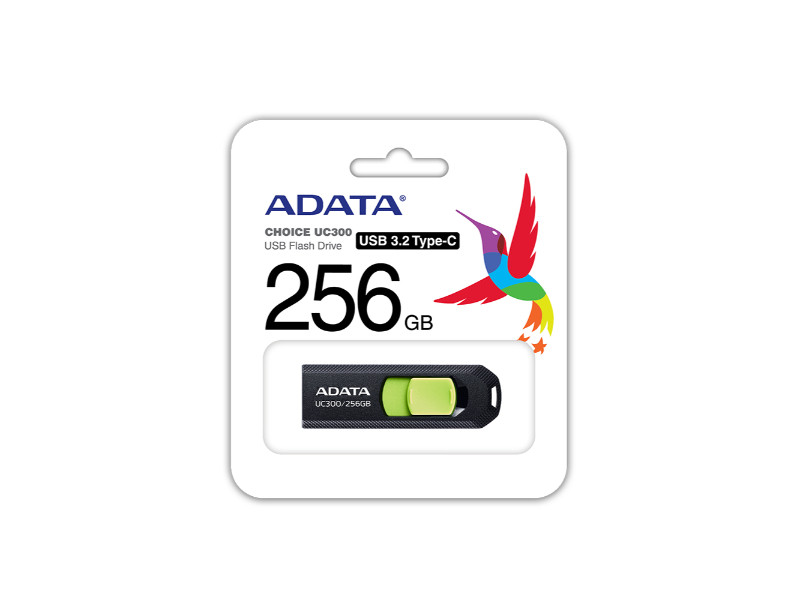 Adata UC300 Back & Green USB 3.2 Type-C 256GB Flash Drive