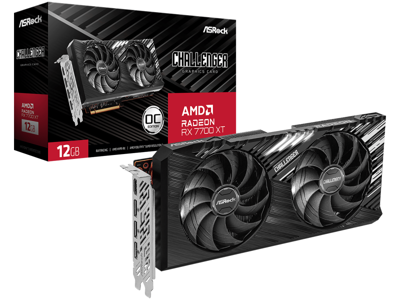 Asrock Radeon RX 7700 XT Challenger OC 12GB GDDR6 AMD Graphics Card