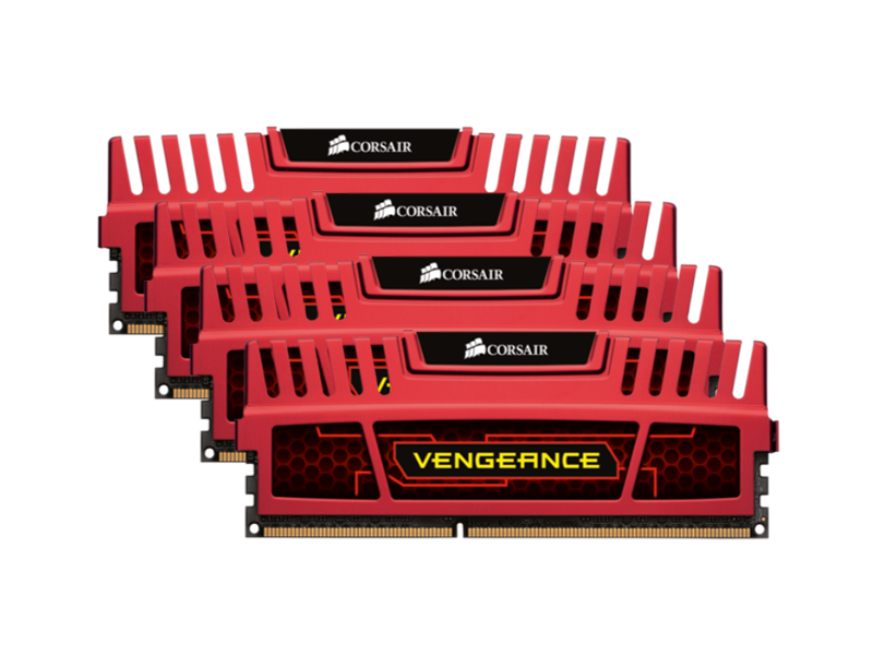 Corsair Vengeance 4GB X4 Kit DDR3-2400 Red Memory