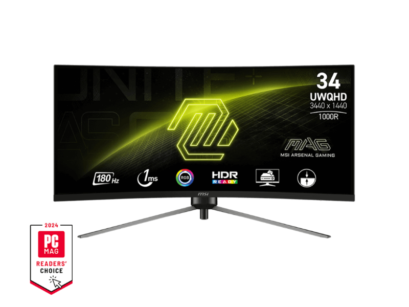 MSI MAG-345CQR 34'' UWQHD (3440 x 1440) 180Hz 1ms VA Adaptive-Sync Curved Gaming Monitor