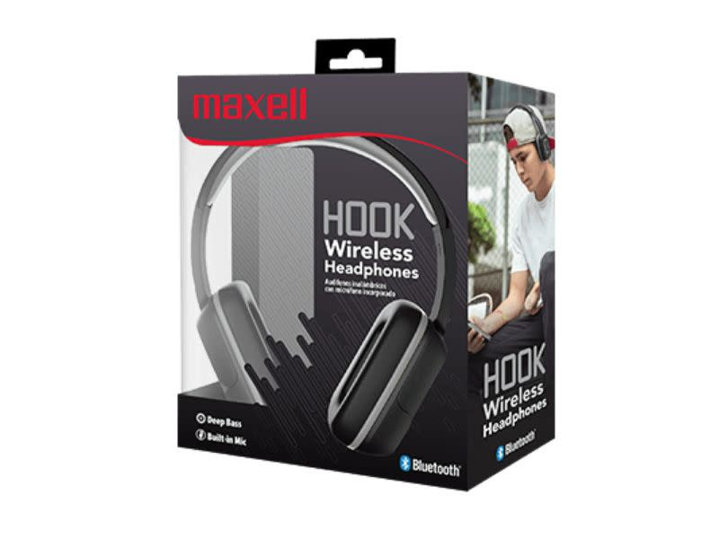 Maxell EB BT300 Bluetooth Hook Headphones Black Red Headsets