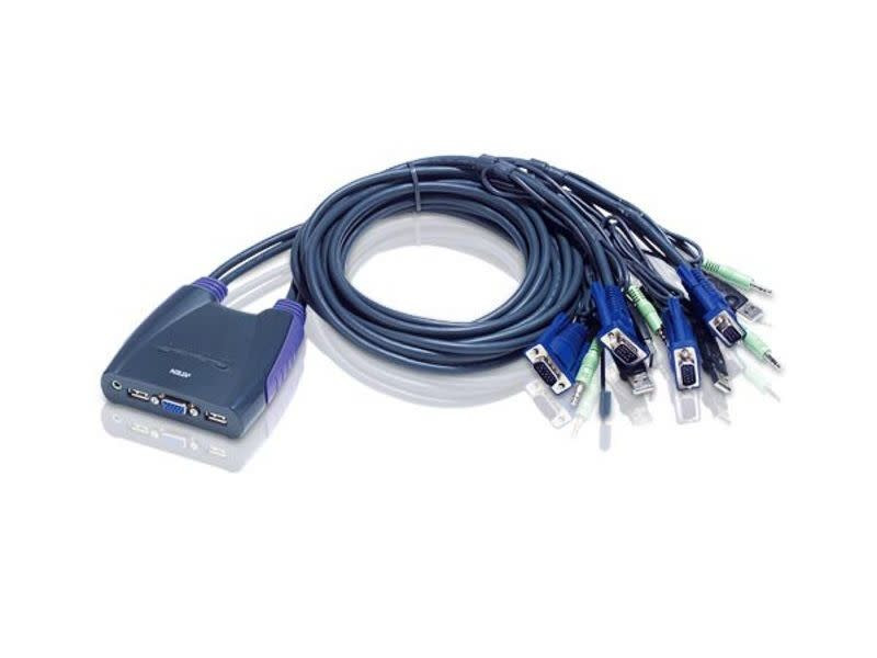 ATEN 4-Port USB VGA/Audio Cable KVM Switch 1.8m