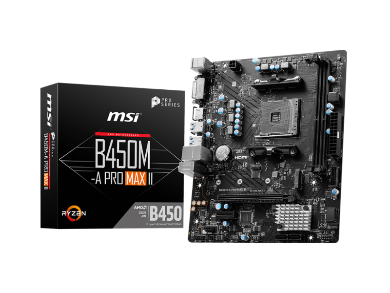 MSI B450M-A Pro Max II DDR4 AMD Micro-ATX Motherboard