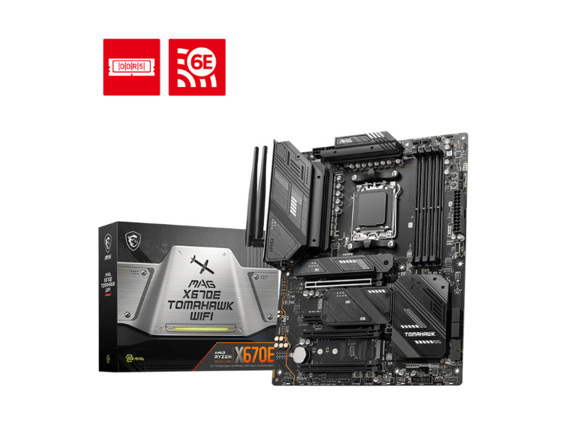 MSI MAG X670E Tomahawk Wi-Fi AMD AM5 Socket ATX Desktop Motherboard