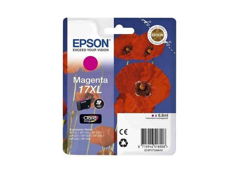 Genuine Epson 17XL Magenta Poppy Claria Ink Cartridge