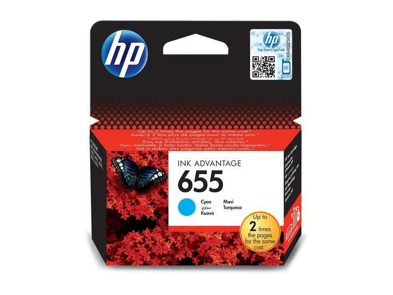 Genuine HP 655 Cyan Ink Advantage Cartridge