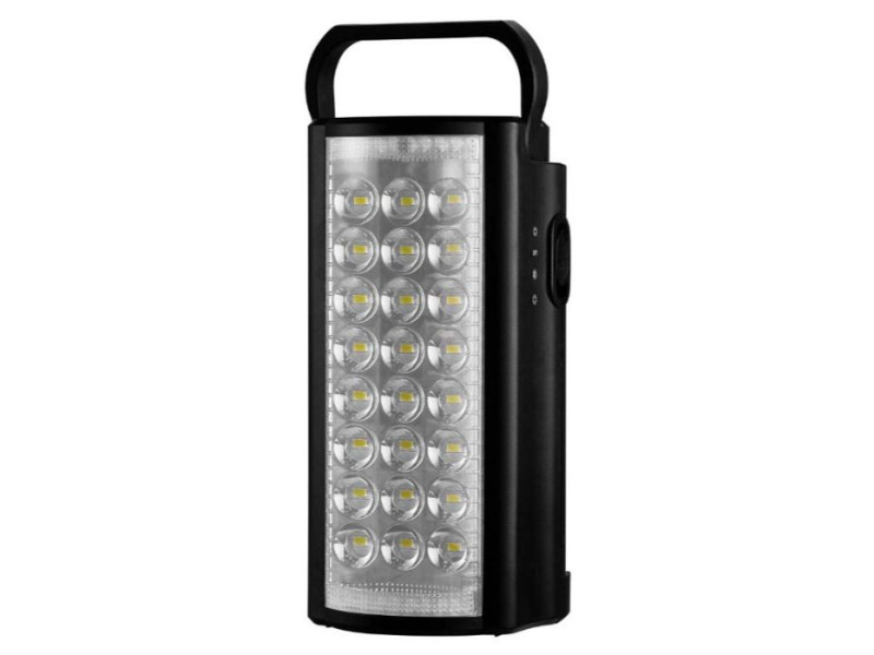 Switched Rechargeable 800 Lumen Black Emergency Lantern Power Bank