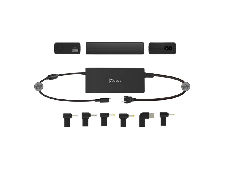 J5create JUP2290DC 100W PD USB-C Super Charger with 6 Types of DC Connector