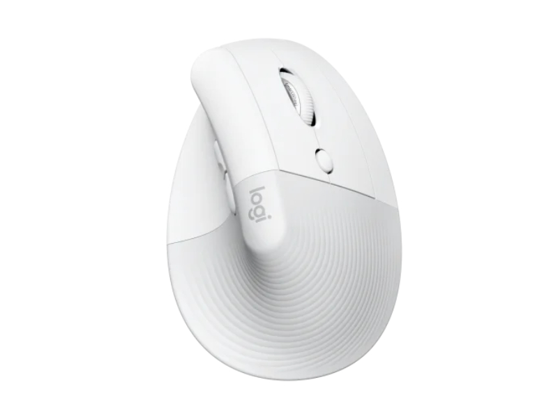 Logitech Lift Vertical Ergonomic Wireless Off-White Mouse