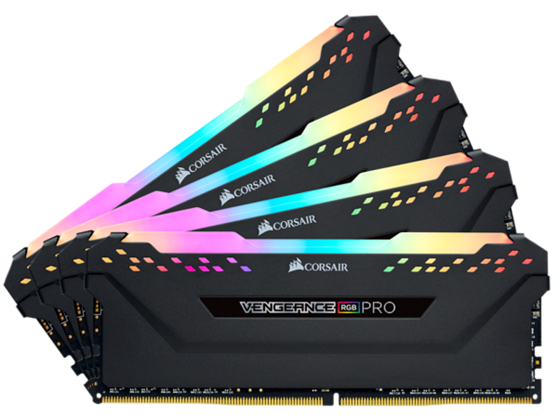 Corsair Vengeance RGB Pro 64GB (4 x 16GB) DDR4-3466MHz CL16 Black Desktop Gaming Memory