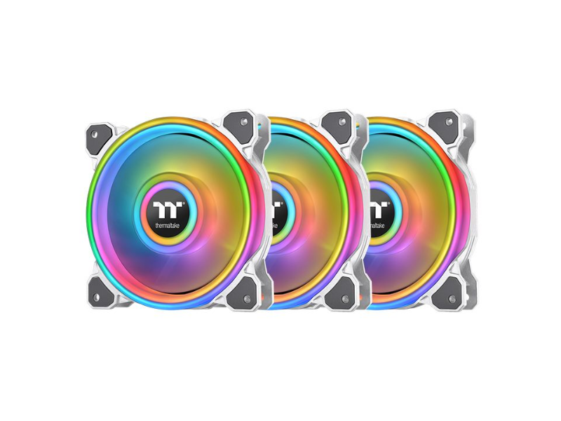 Thermaltake Riing Quad 12 3x120mm White RGB Radiator Fans TT Premium Edition Pack