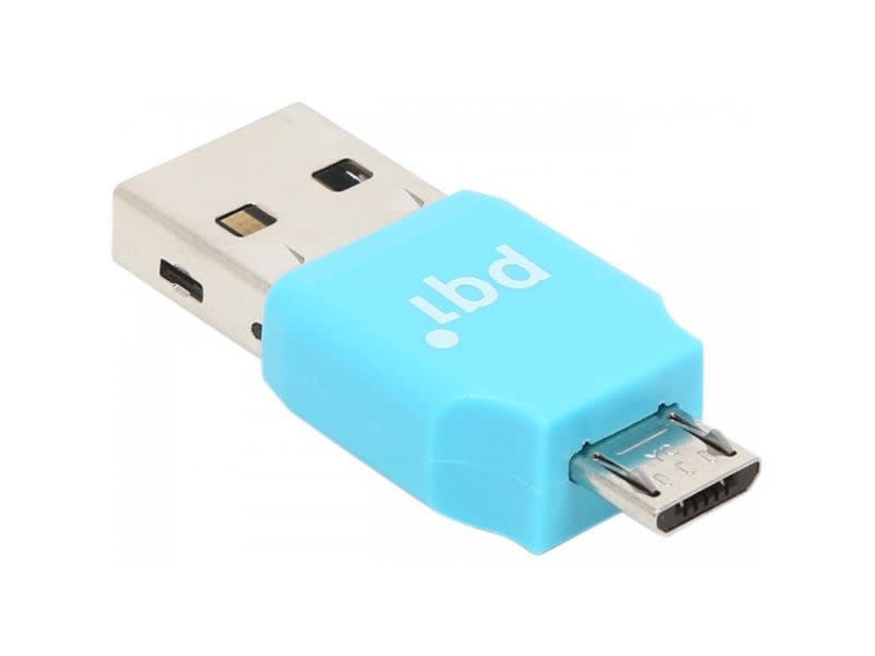 PQi Connect 203 Blue Flash Drive Type miCro-reader for micro-SDHC/SDXC